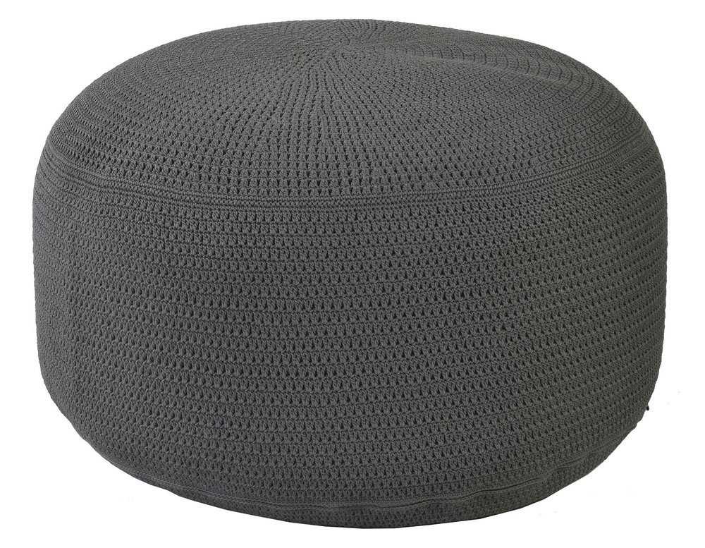 2017borekropecrochettepouffedoubleweaving80cmround4383anthracite